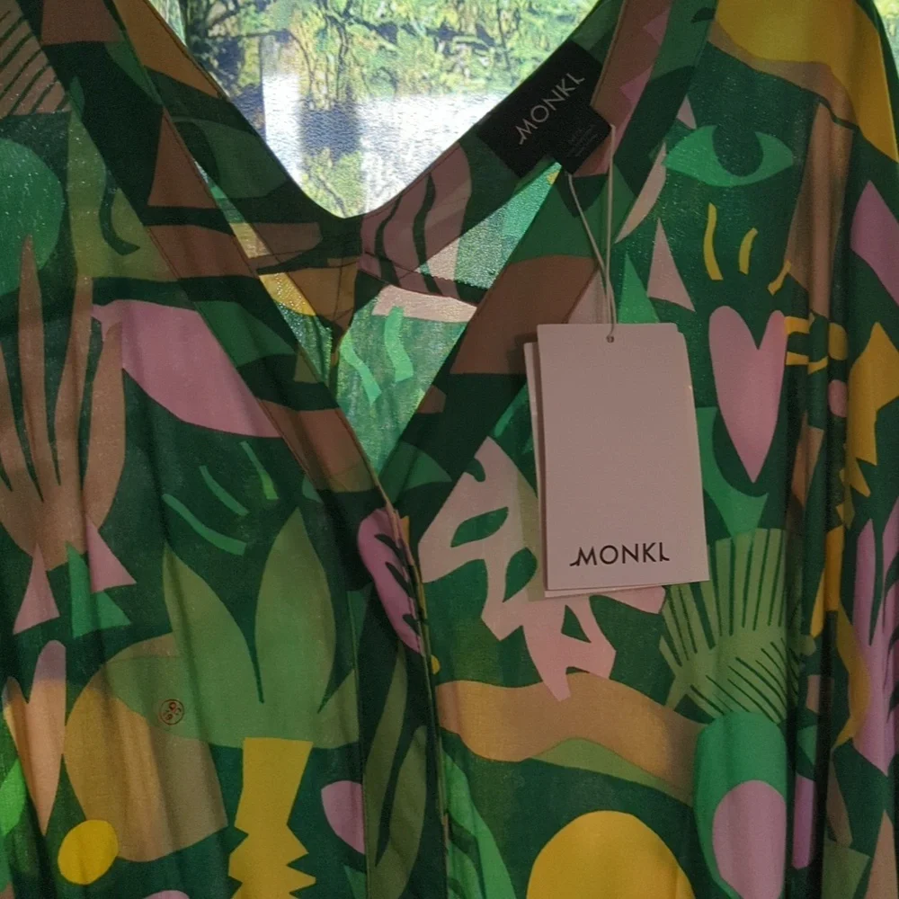 Monkl Jungle Tropical Caftan Vacation Dress New M/L Large - Picture 4 of 6